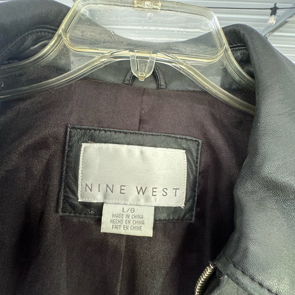 Nine West Black Leather Jacket - Picture 3 of 10